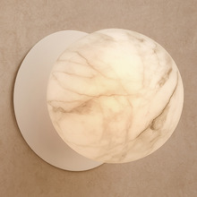 Lassie Marble Opal Glass Warm White LED Outdoor Wall Light